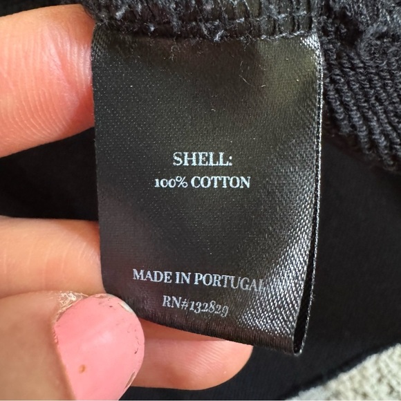 Revolve H Ours cropped black sweatshirt ruched front tie crewneck medium - Picture 4 of 8